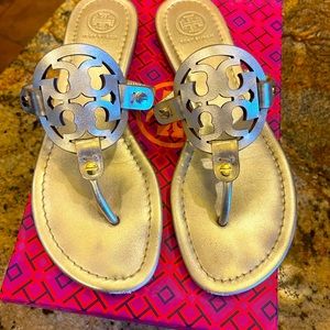 Tory Burch Miller Metallic Gold Sandals